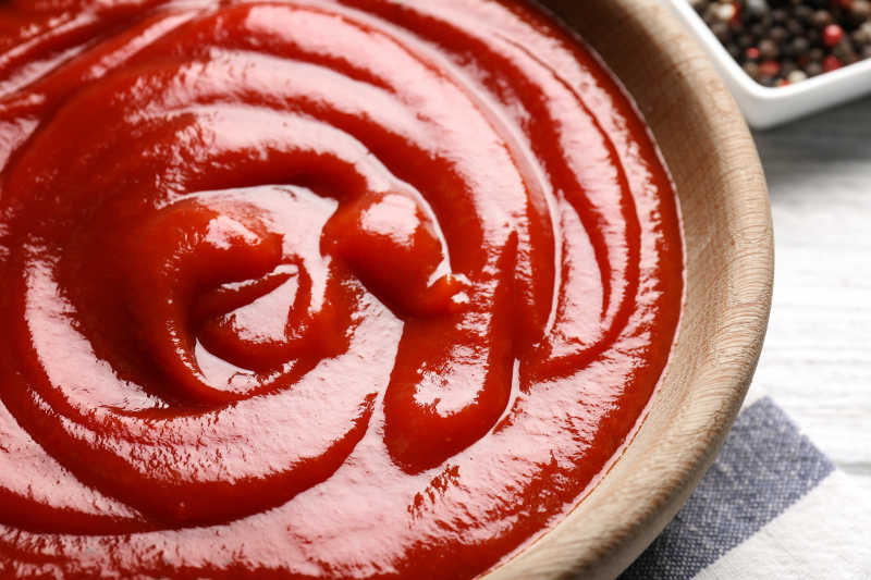 开胃有机食物番茄酱的特写