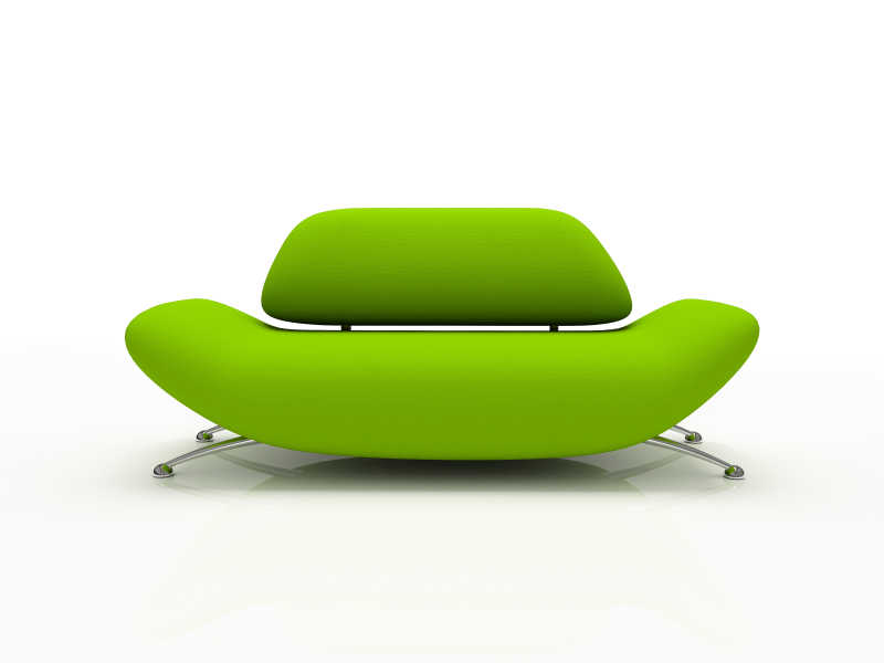 一张绿色的沙发