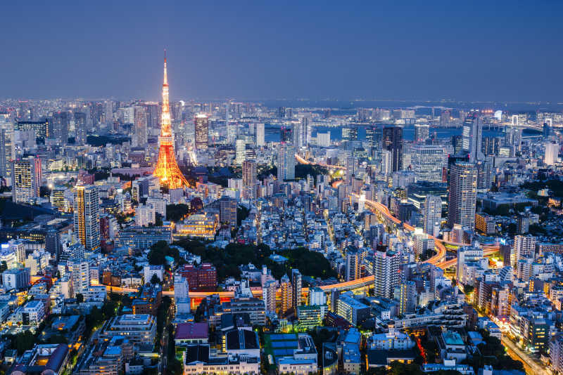 日本东京城市夜景