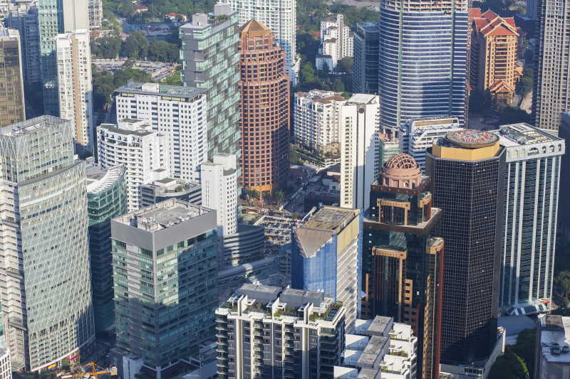 吉隆坡城市的俯视图