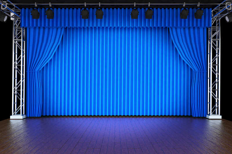 蓝幕舞台背景