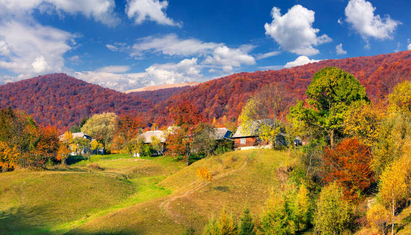 山村里美丽的秋日