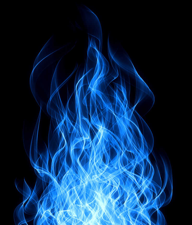 蓝色燃烧的火焰