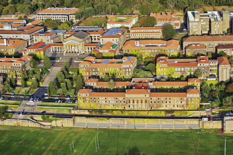 大学校园的空中摄影