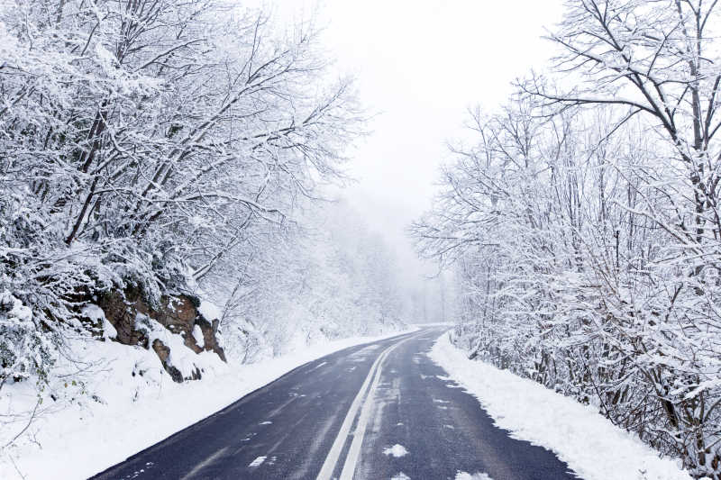 下雪的冬天的路