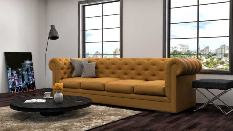 巨大的黄色沙发
