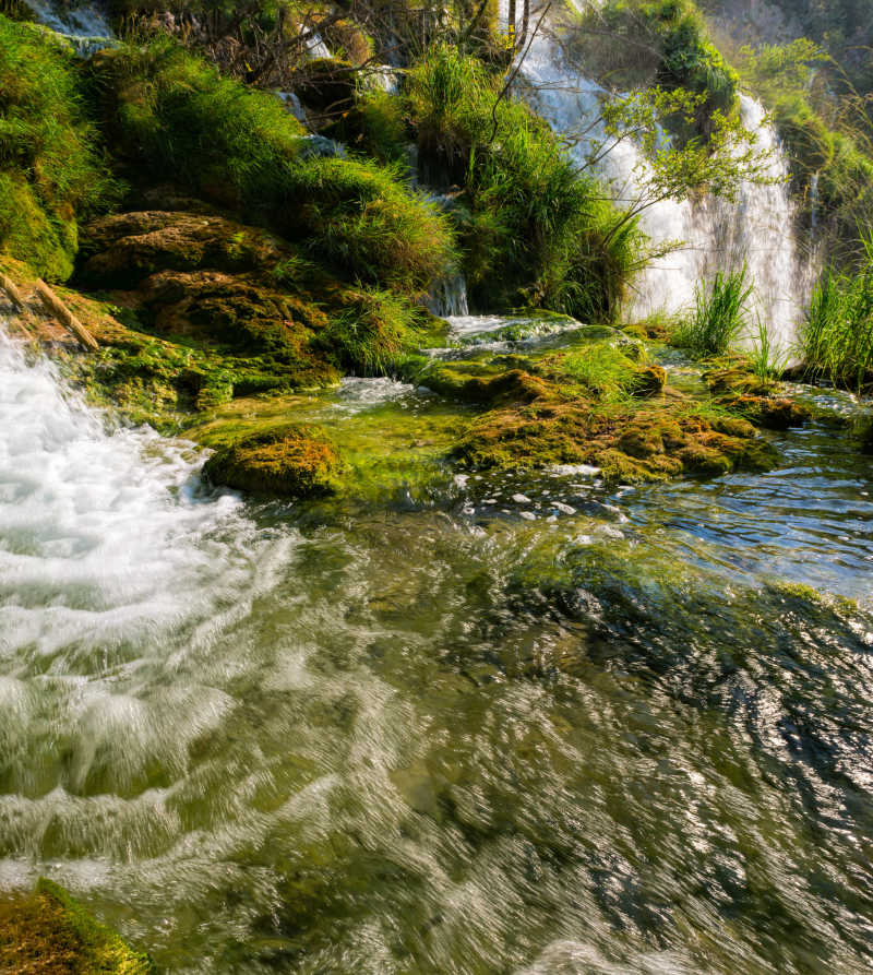 普利特维国家公园美丽的瀑布