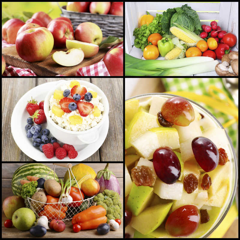 健康的蔬菜和水果