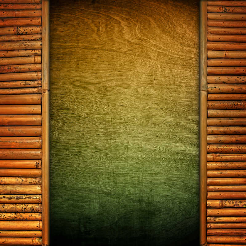 绿色的竹木板