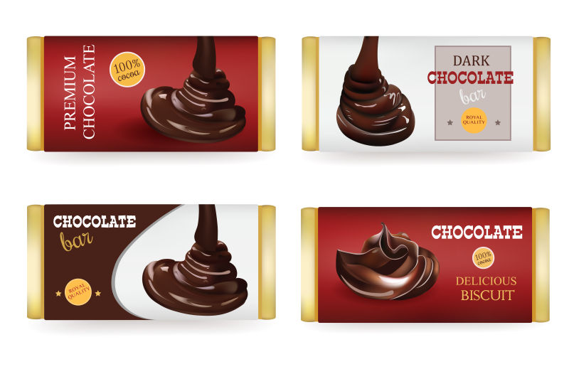 创意矢量精致的巧克力包装设计模板