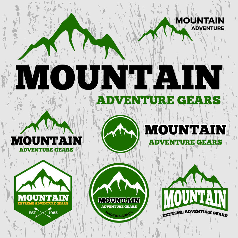 山丘主题矢量商标设计