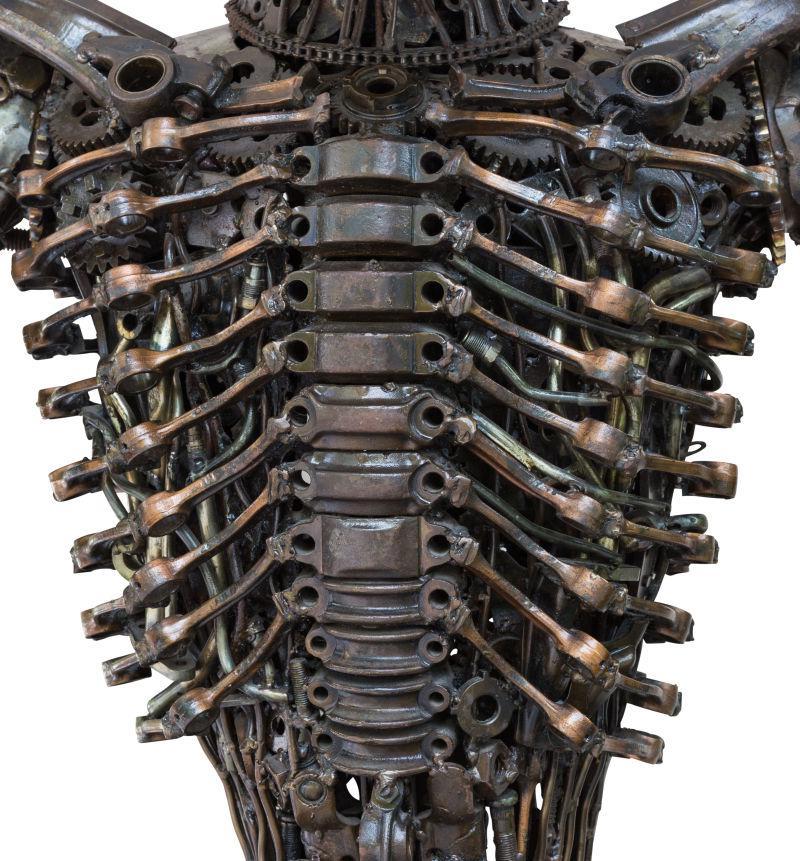 金属机器人骨架特写