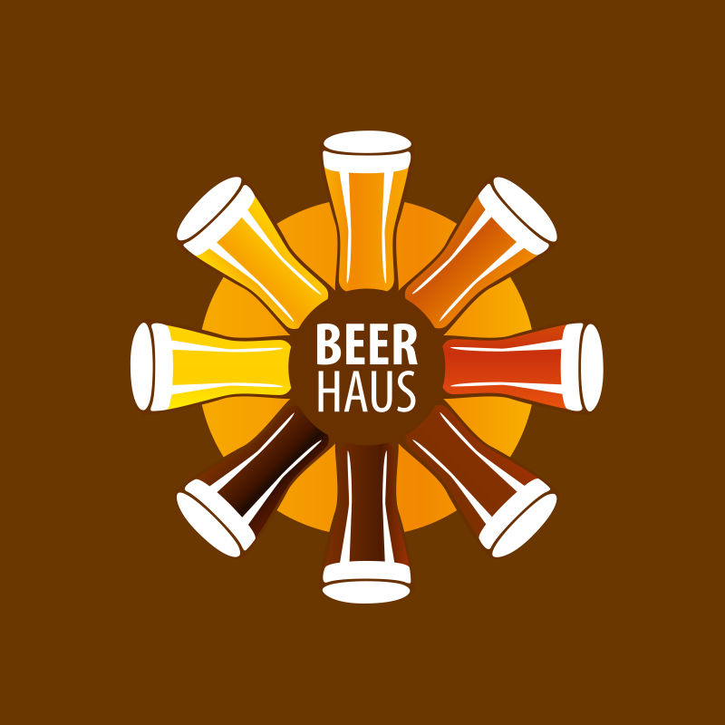 矢量各种颜色的啤酒标志设计