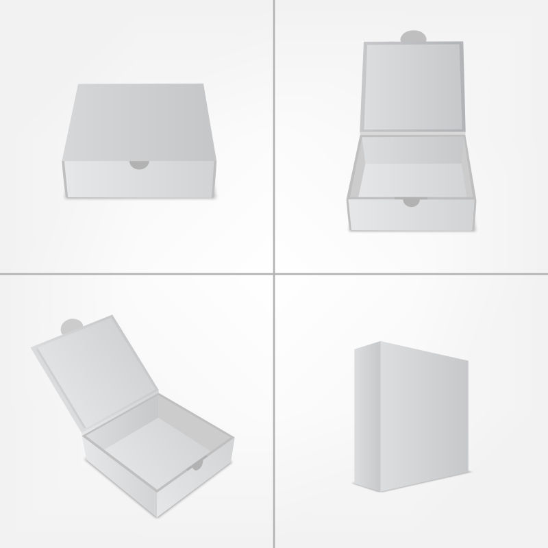 白色包装盒矢量设计模型