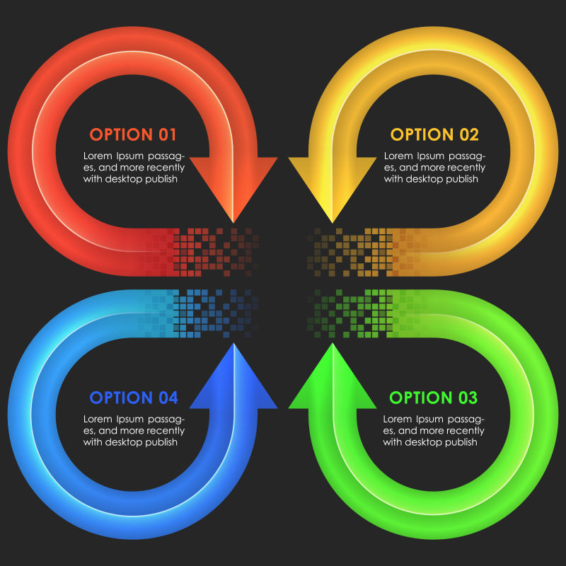 彩色箭头图案信息图表矢量设计