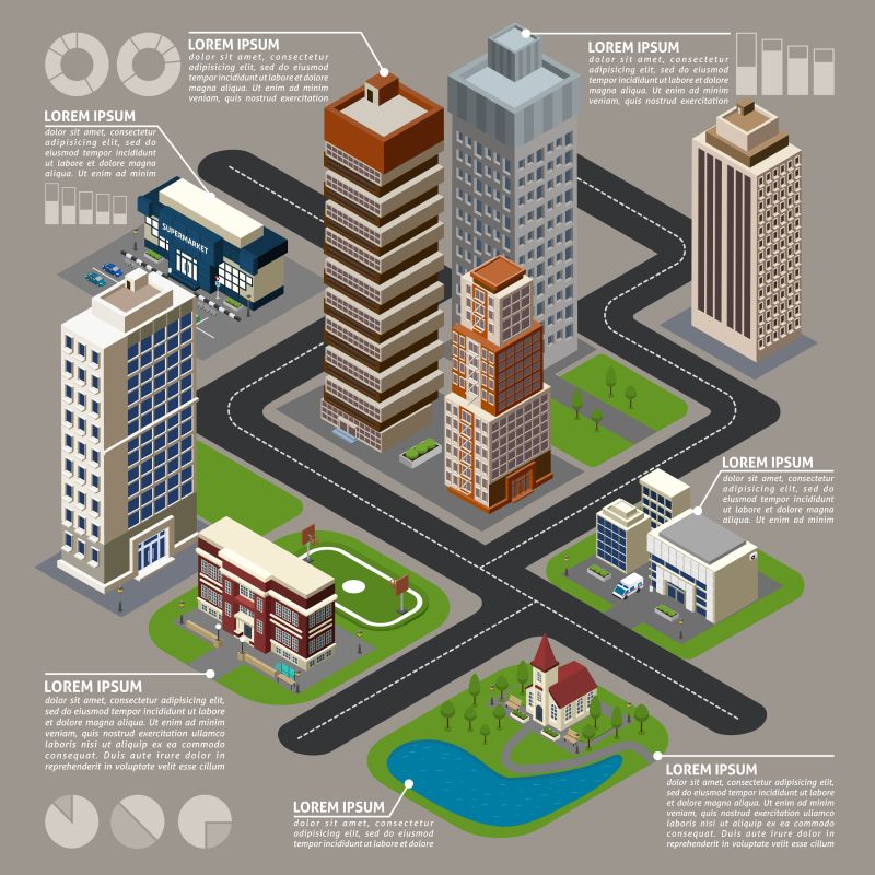 矢量的城市信息图设计