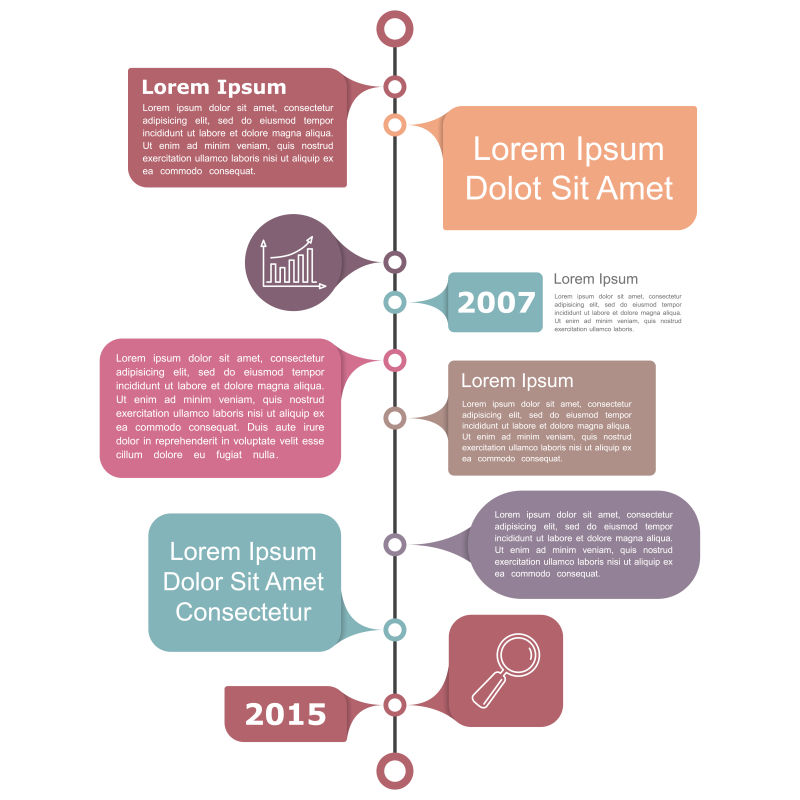 矢量的时间线图表设计