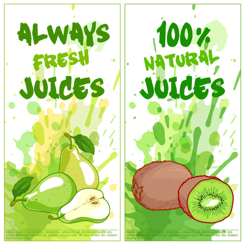 矢量的天然果汁宣传海报设计