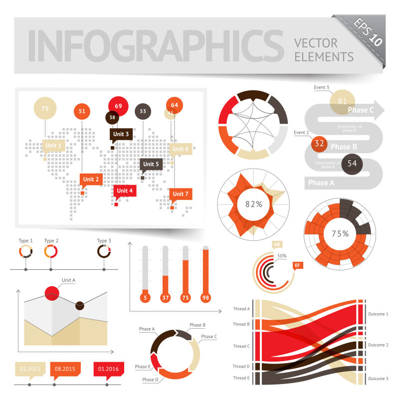 矢量商业信息图表创意现代设计元素