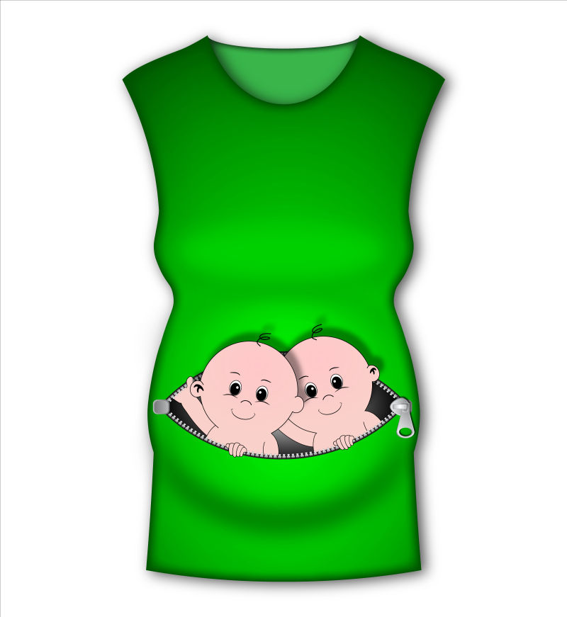 绿色的孕妇服装矢量设计
