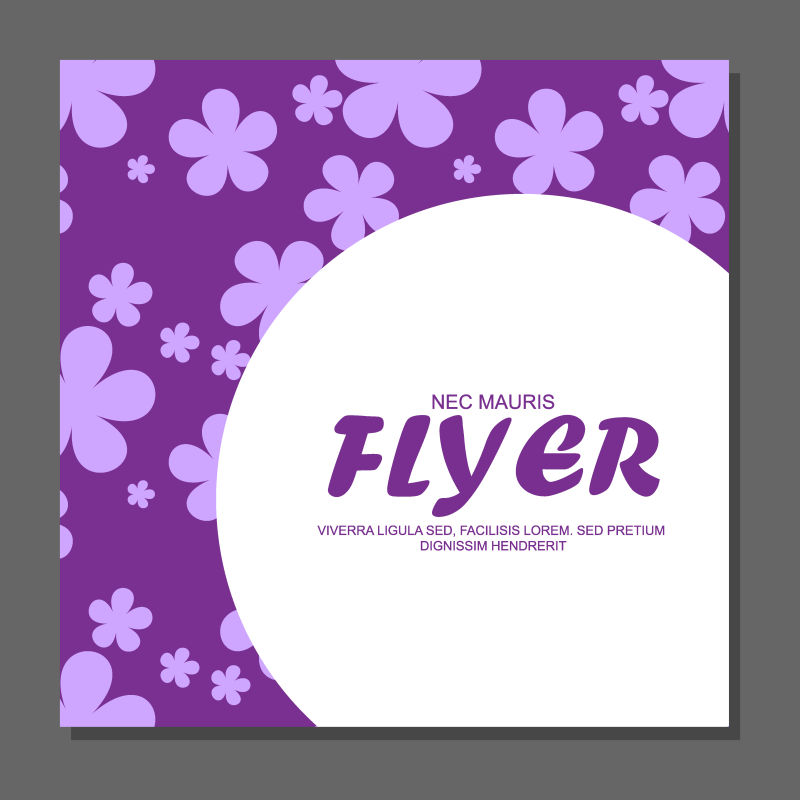 紫罗兰花纹的矢量传单设计