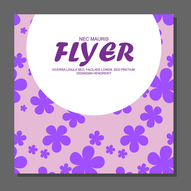 矢量的紫罗兰花纹传单设计