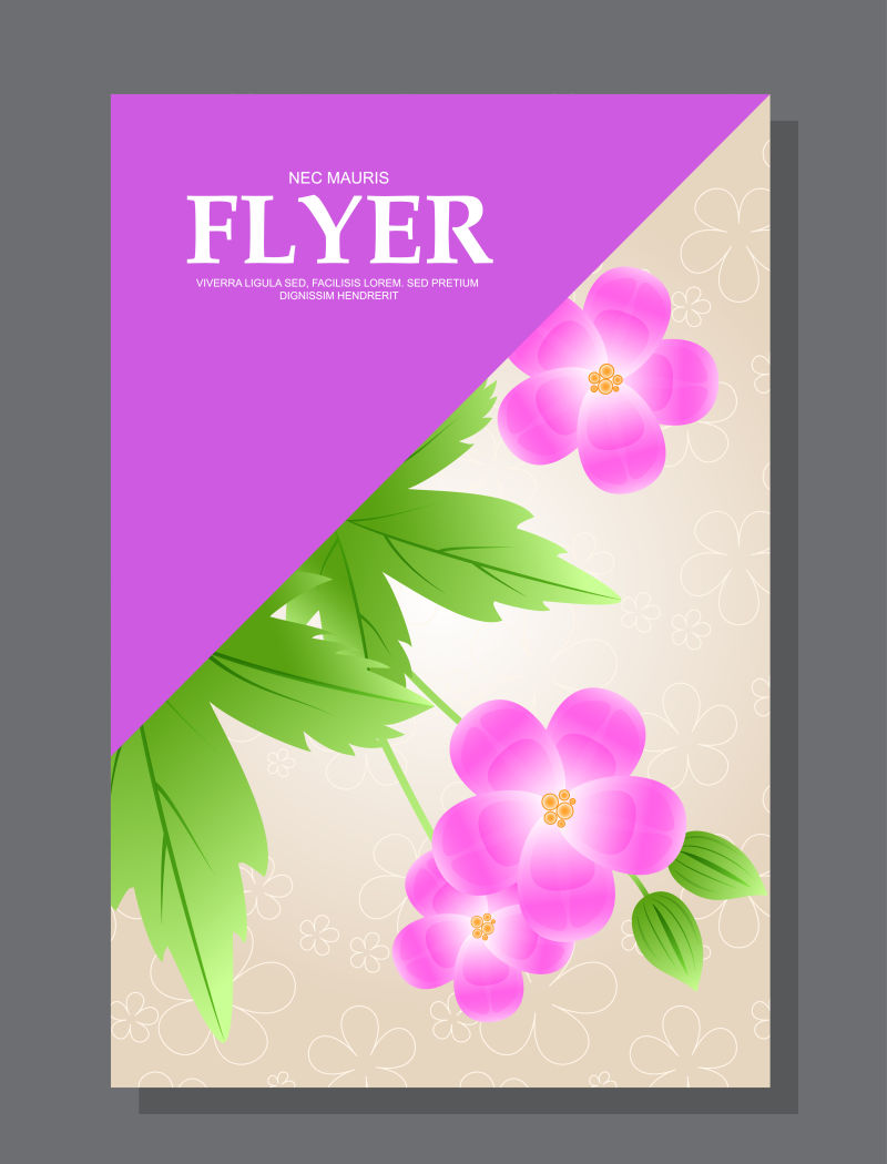 花卉图案矢量传单设计