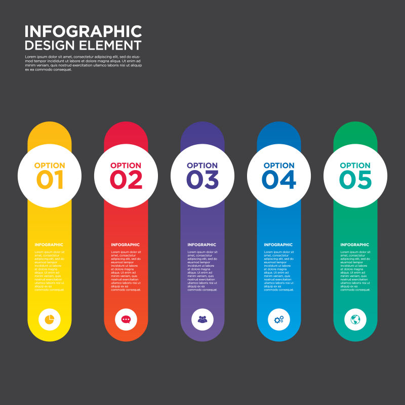 创意矢量彩色商业信息图表设计