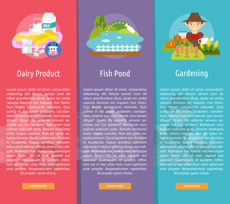农场主题横幅矢量设计