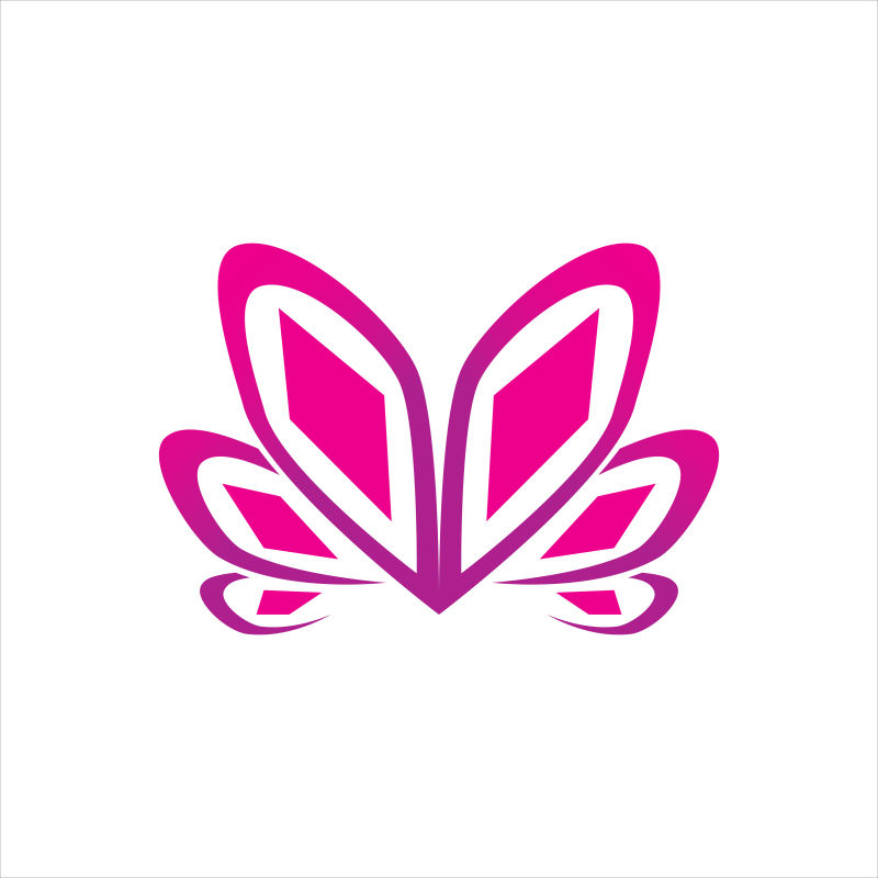 矢量的粉色蝴蝶logo设计
