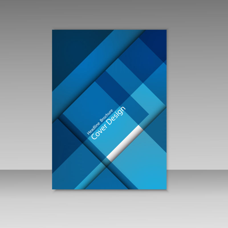 矢量蓝色现代几何元素的封面设计