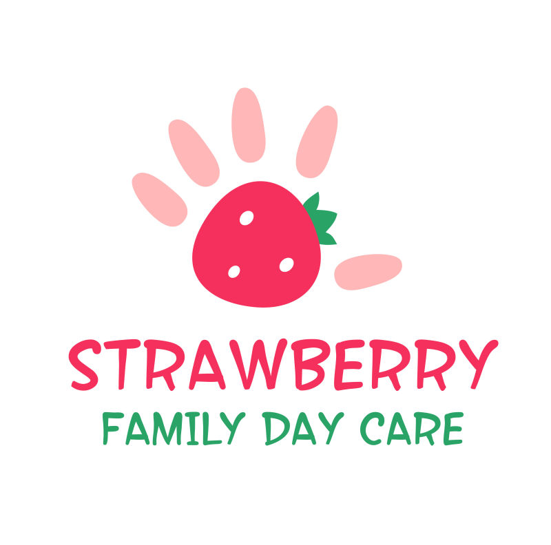 矢量卡通草莓元素的幼儿园标志设计