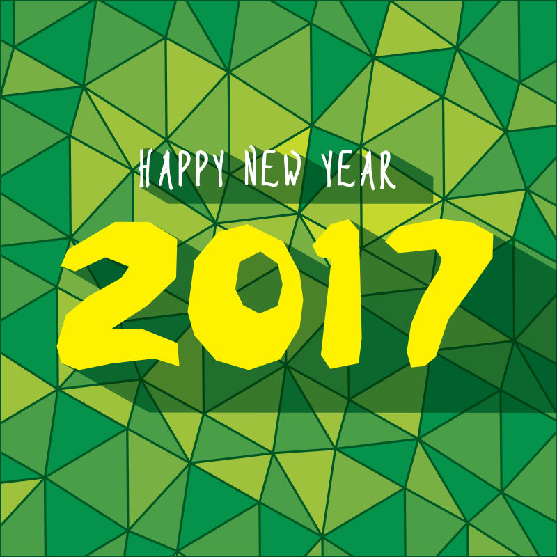 矢量几何背景的创意2017新年快乐插图
