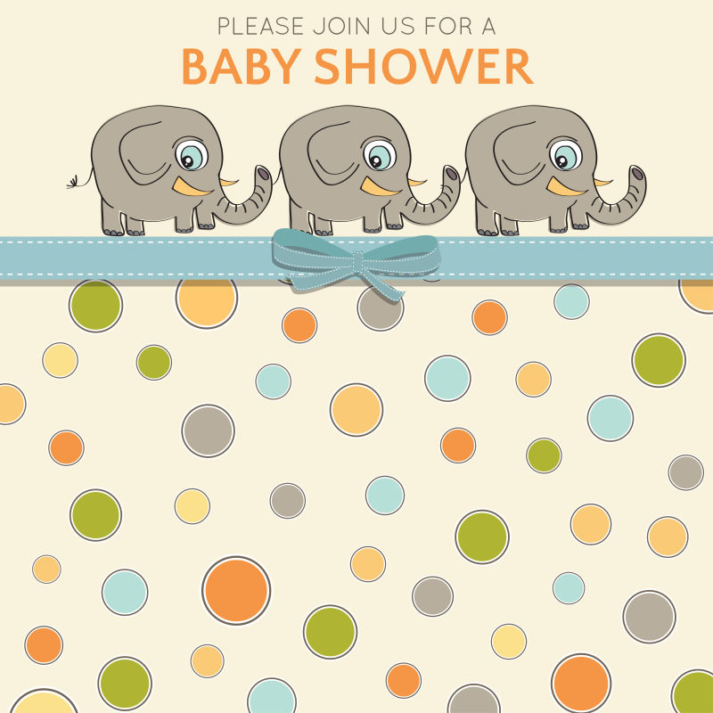 矢量的婴儿洗澡卡插图设计