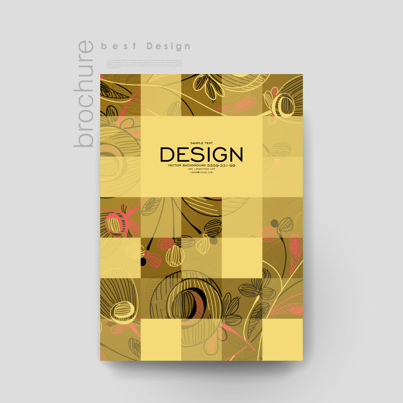 创意矢量装饰花卉小册子封面设计