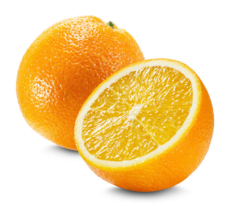 白色背景橙子