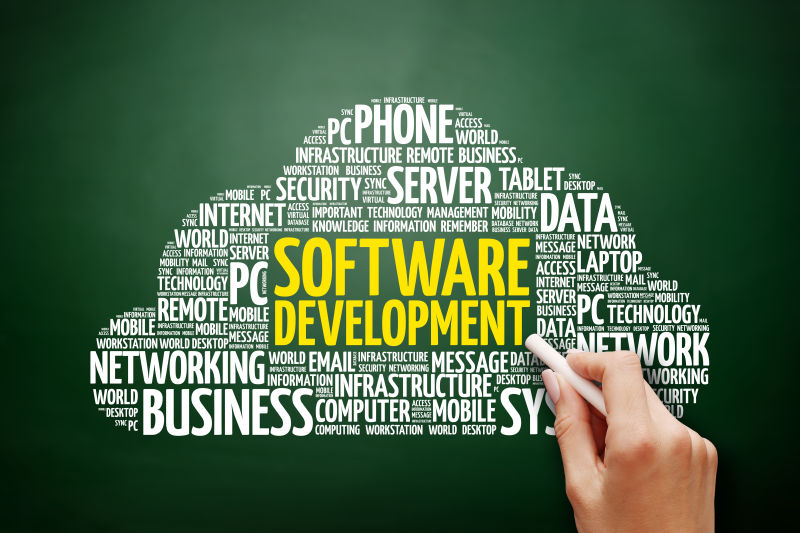 绿色背景下的软件开发技术业务概念