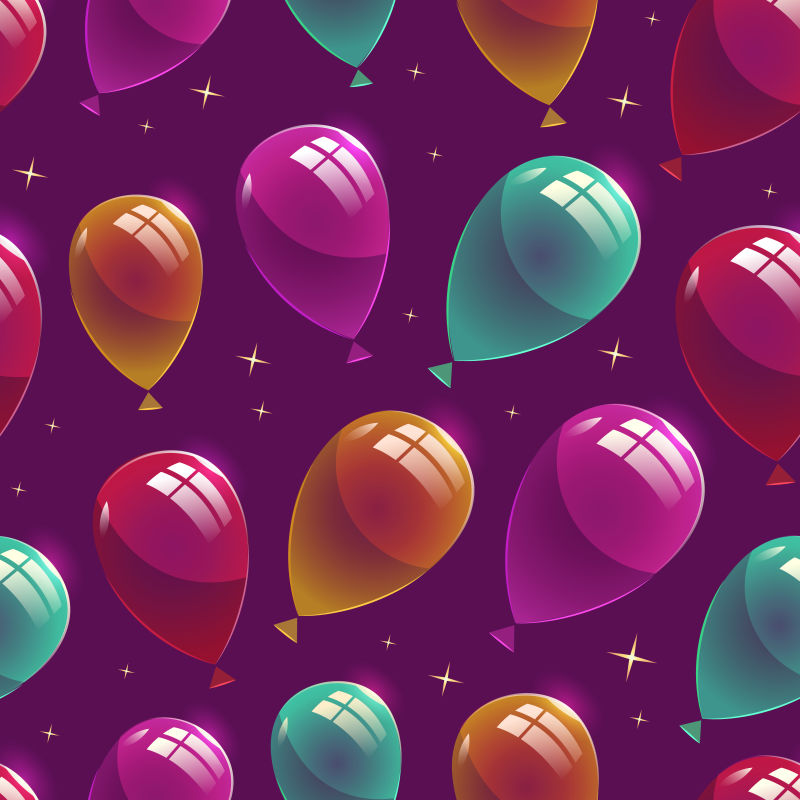创意矢量气球元素的创意无缝生日插图