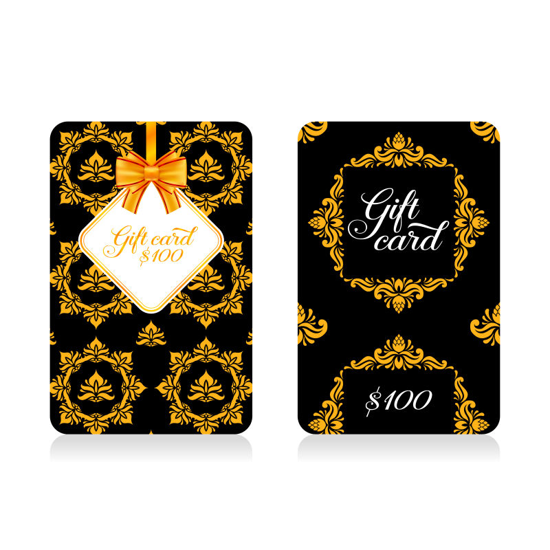金色花纹装饰的矢量卡片