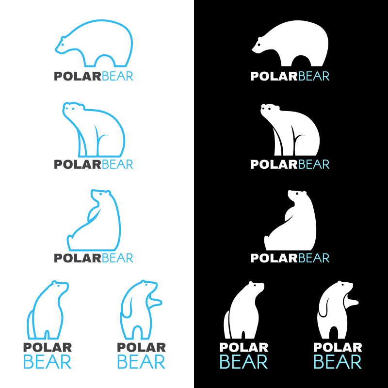矢量的北极熊图标设计