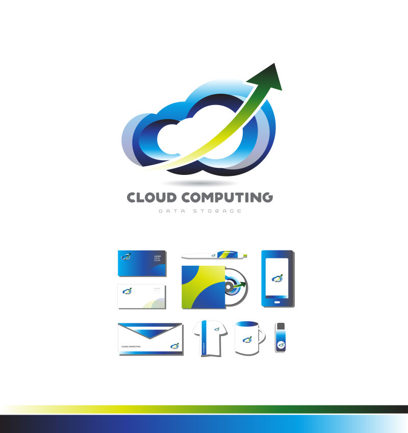 云计算数据logo标志矢量设计