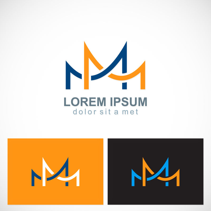 矢量抽象字母M的创意标志设计