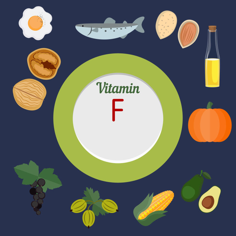 矢量的维生素F信息图