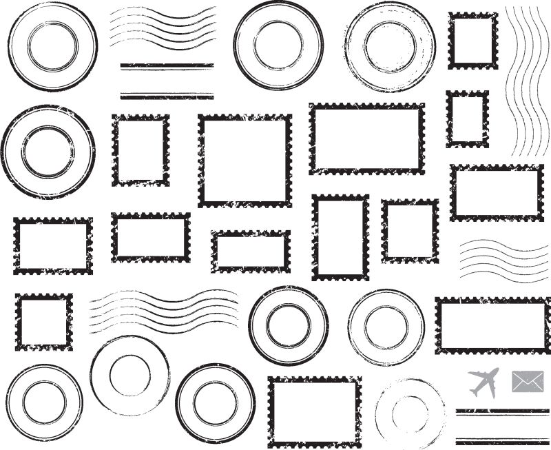 创意抽象矢量空白邮票设计