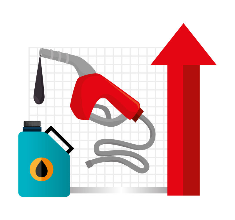 创意矢量石油价格上升概念的插图