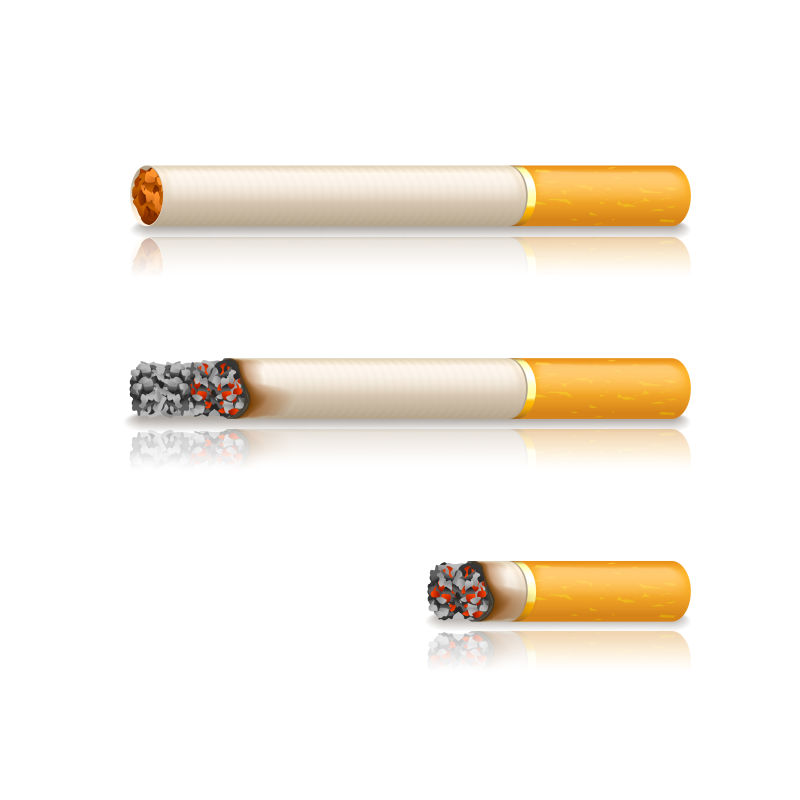 点燃的香烟矢量插图设计