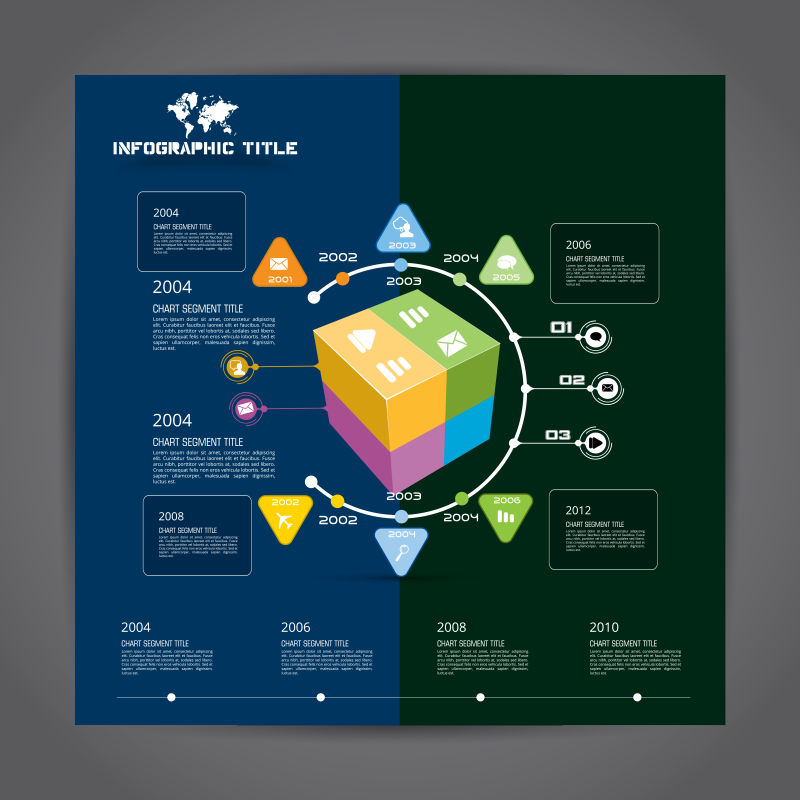 彩色几何风格的矢量创意信息图表设计