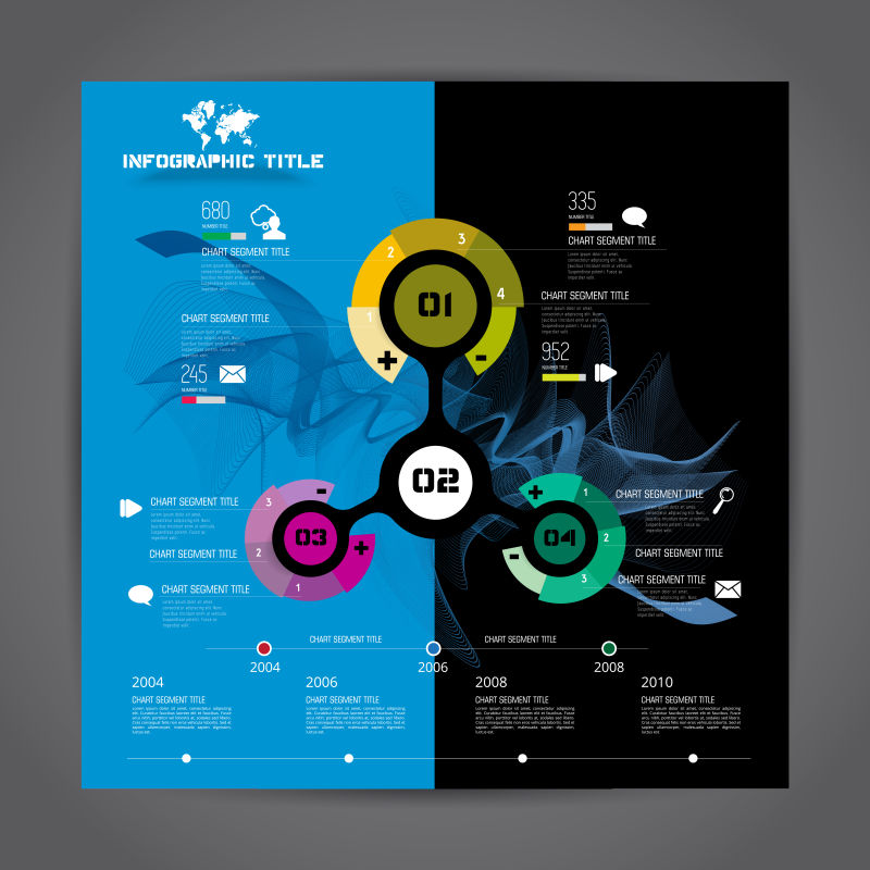 矢量创意彩色信息图表的平面设计