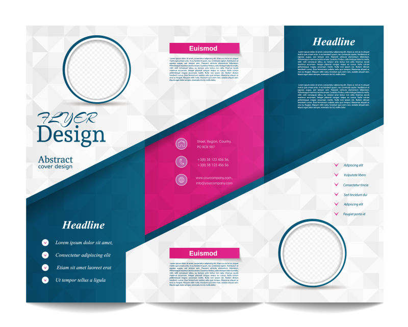 矢量设计的三折页商业宣传传单