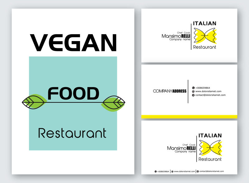 素食餐厅菜单封面矢量设计
